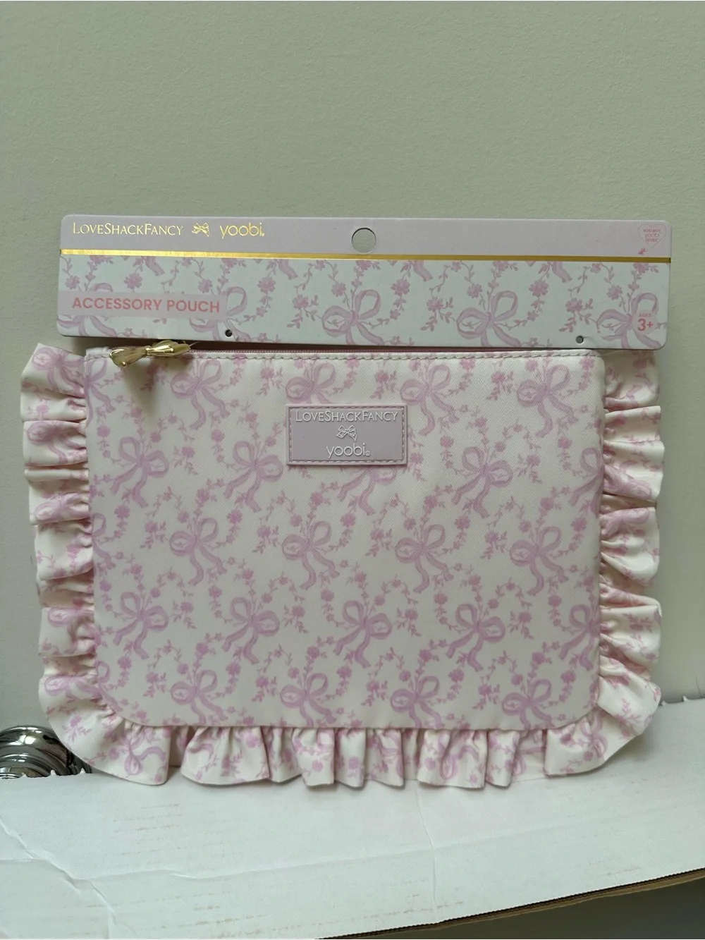 LoveShackFancy x Target - Yoobi Coquette Bow Flat Zip Pencil Case with Ruffles